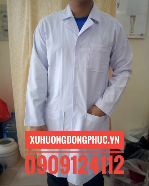 Áo bác sĩ tay dài kaki thun nam - xuhuongdongphuc.vn