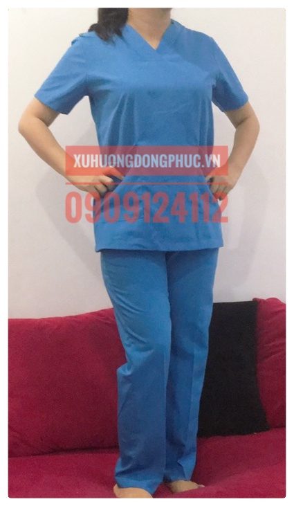Scrubs - Quần áo phòng mổ blouse - spa nails xanh dương Xu Hướng Đồng Phục - Hotline 0909124112 IMG 20210920 091028 01
