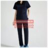 Scrubs - Quần áo phòng mổ blouse - spa nails xanh đen cao cấp