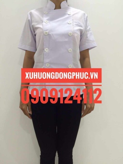 Ao Bếp Ngắn Tray Trắng Kate Silk Nữ - Xuhuongdongphuc.vn